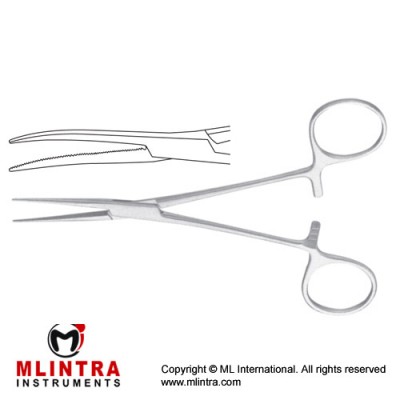 Coller Haemostatic Forceps Curved Stainless Steel, 18.5 cm - 7 1/4"